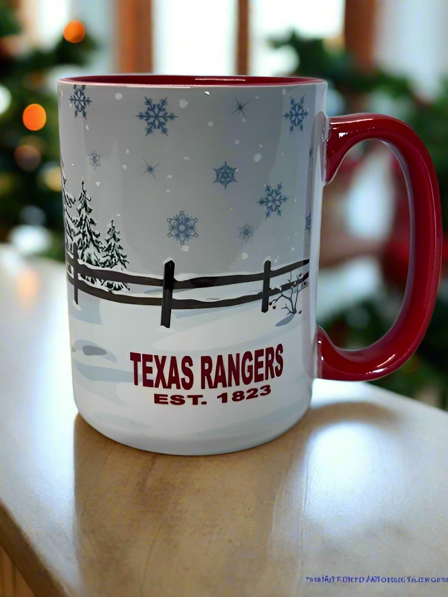 Texas Ranger Snowman Mug