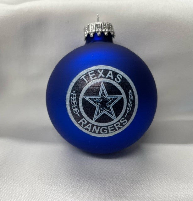 Texas Ranger glass ornaments (2 pack)