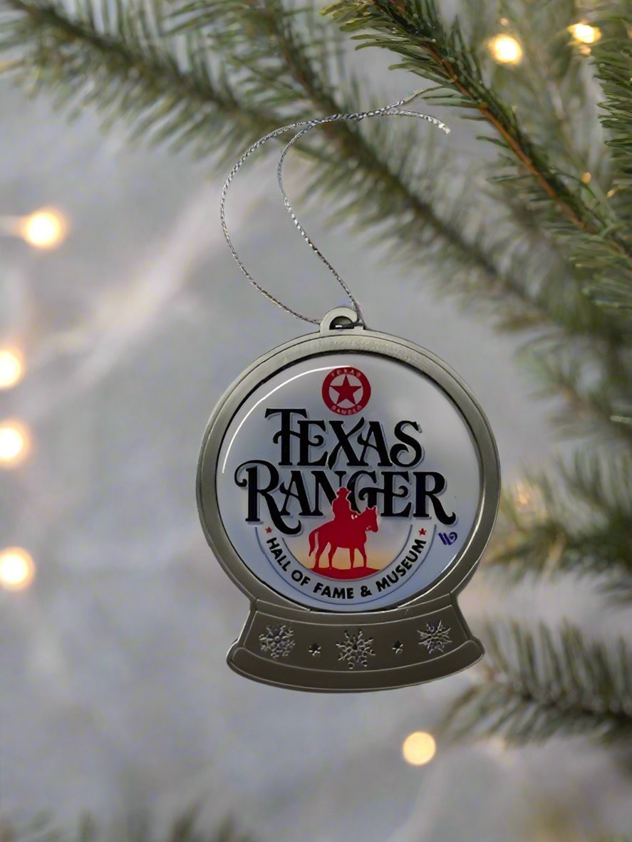 Texas Ranger snow globe ornament